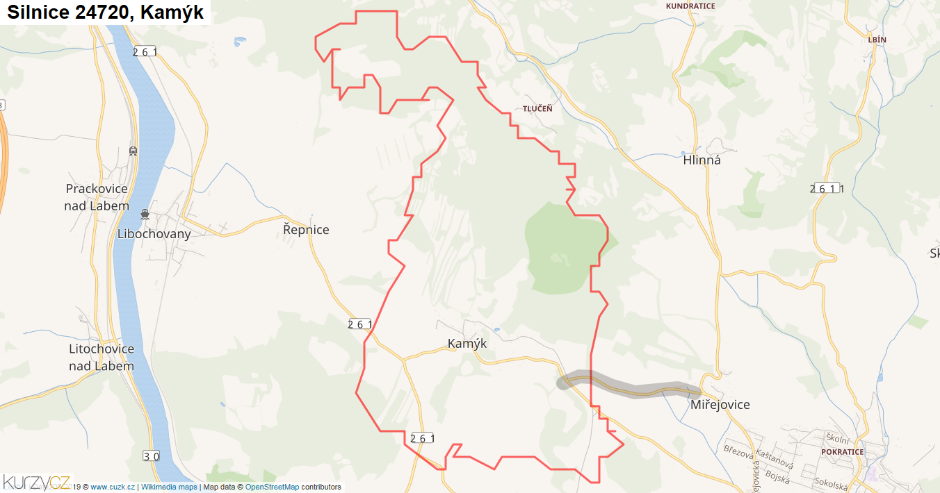 Kamýk, Silnice 24720 - Mapa