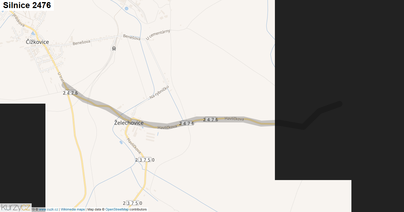 Silnice 2476 - mapa Silnice 2476