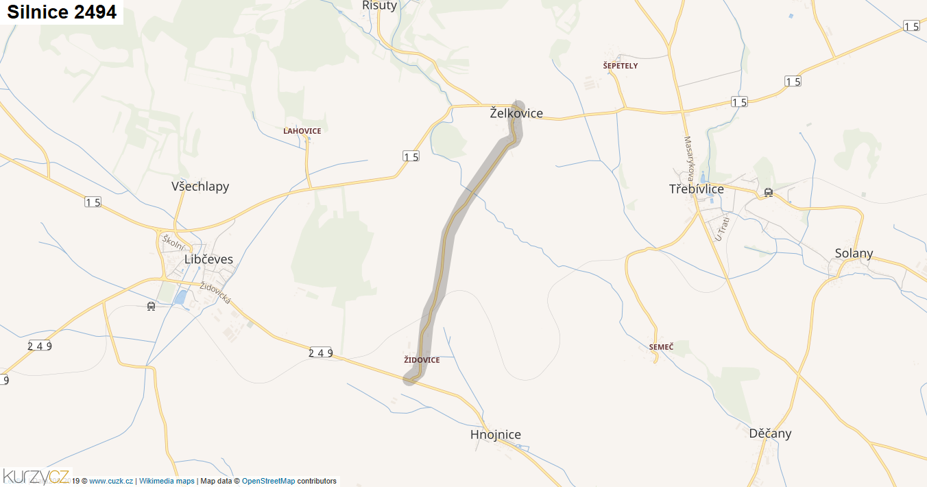 Silnice 2494 - mapa Silnice 2494