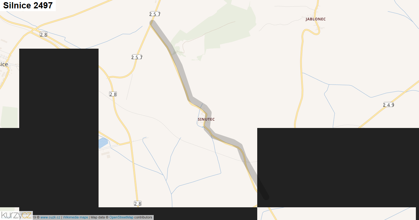 Silnice 2497 - mapa Silnice 2497