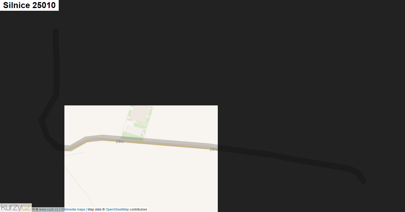 Silnice 25010 - mapa Silnice 25010