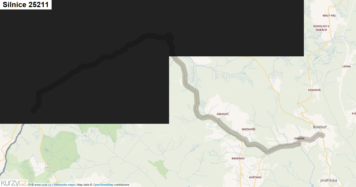 Silnice 25211 - mapa Silnice 25211