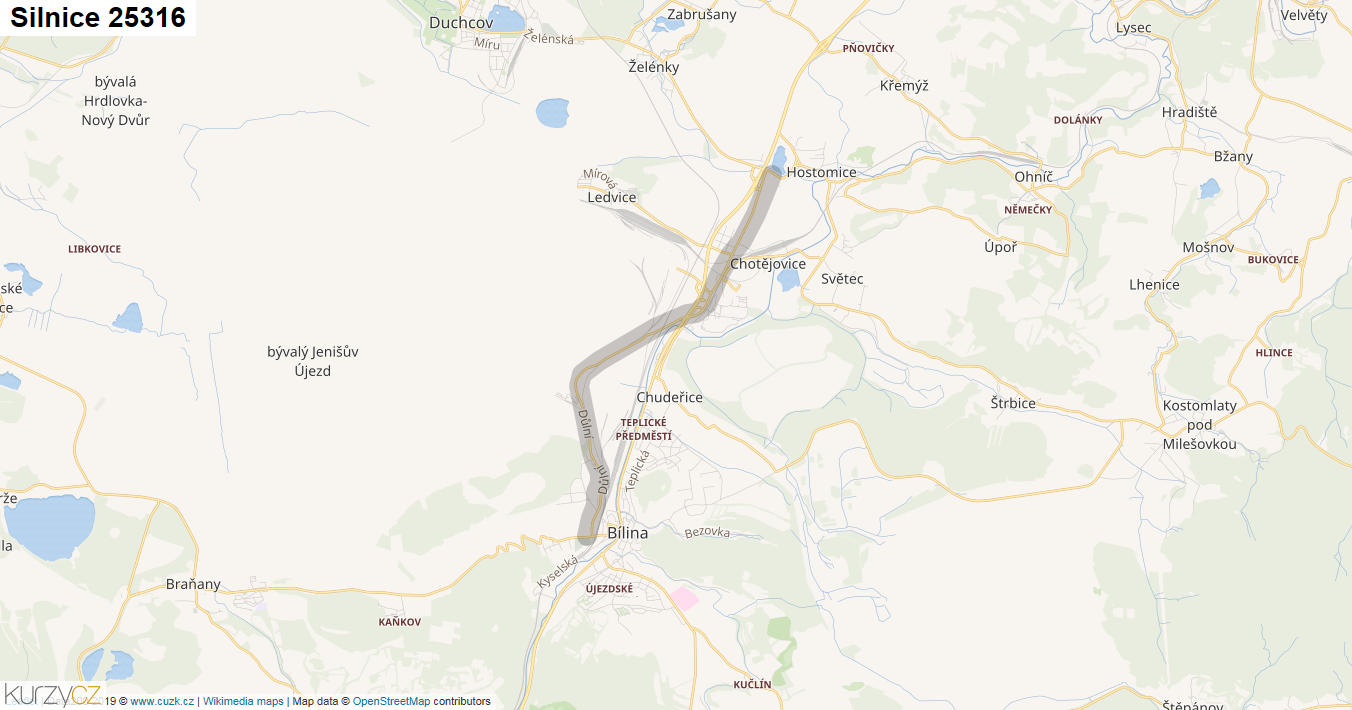Silnice 25316 - mapa Silnice 25316