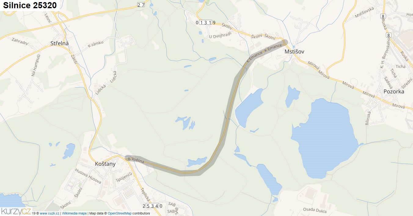 Silnice 25320 - mapa Silnice 25320