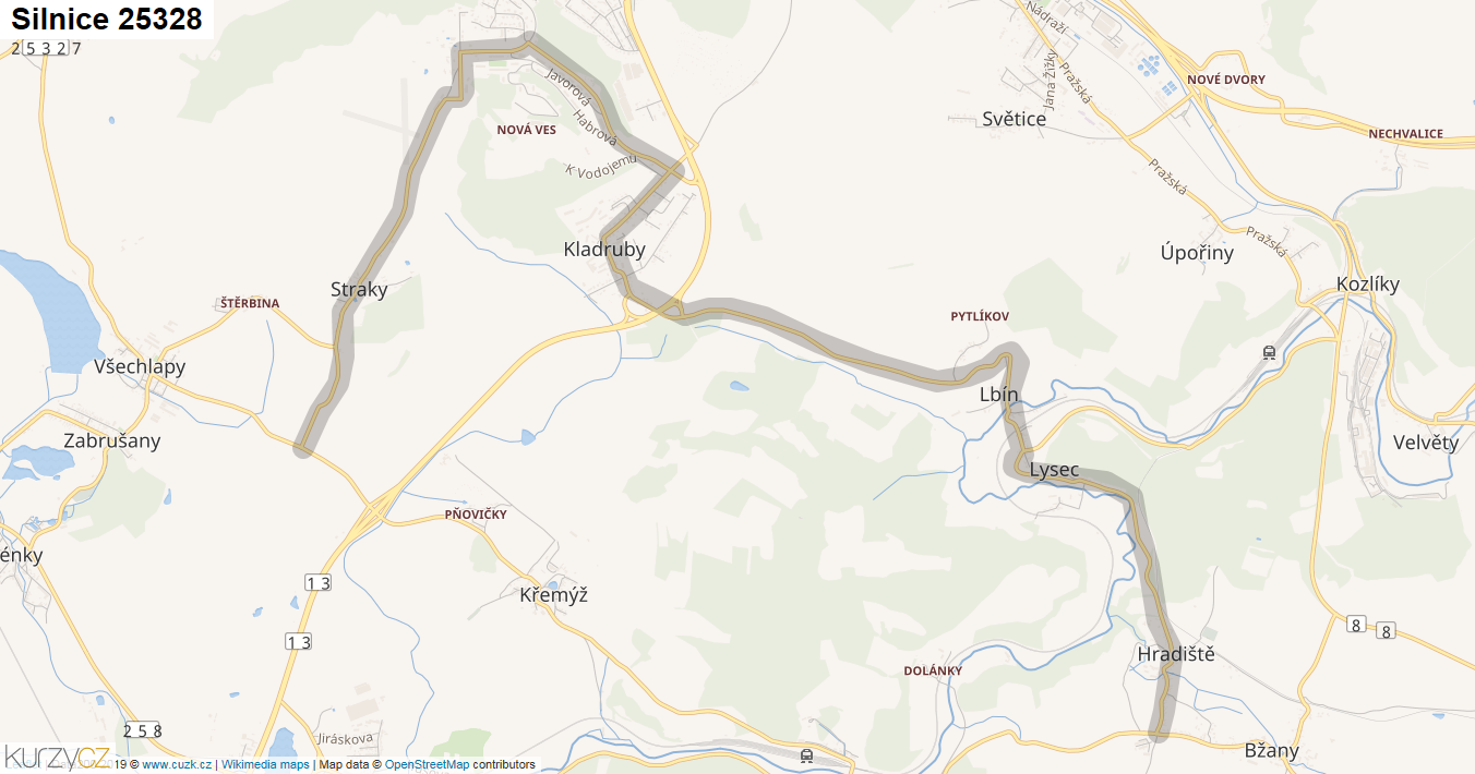 Silnice 25328 - mapa Silnice 25328