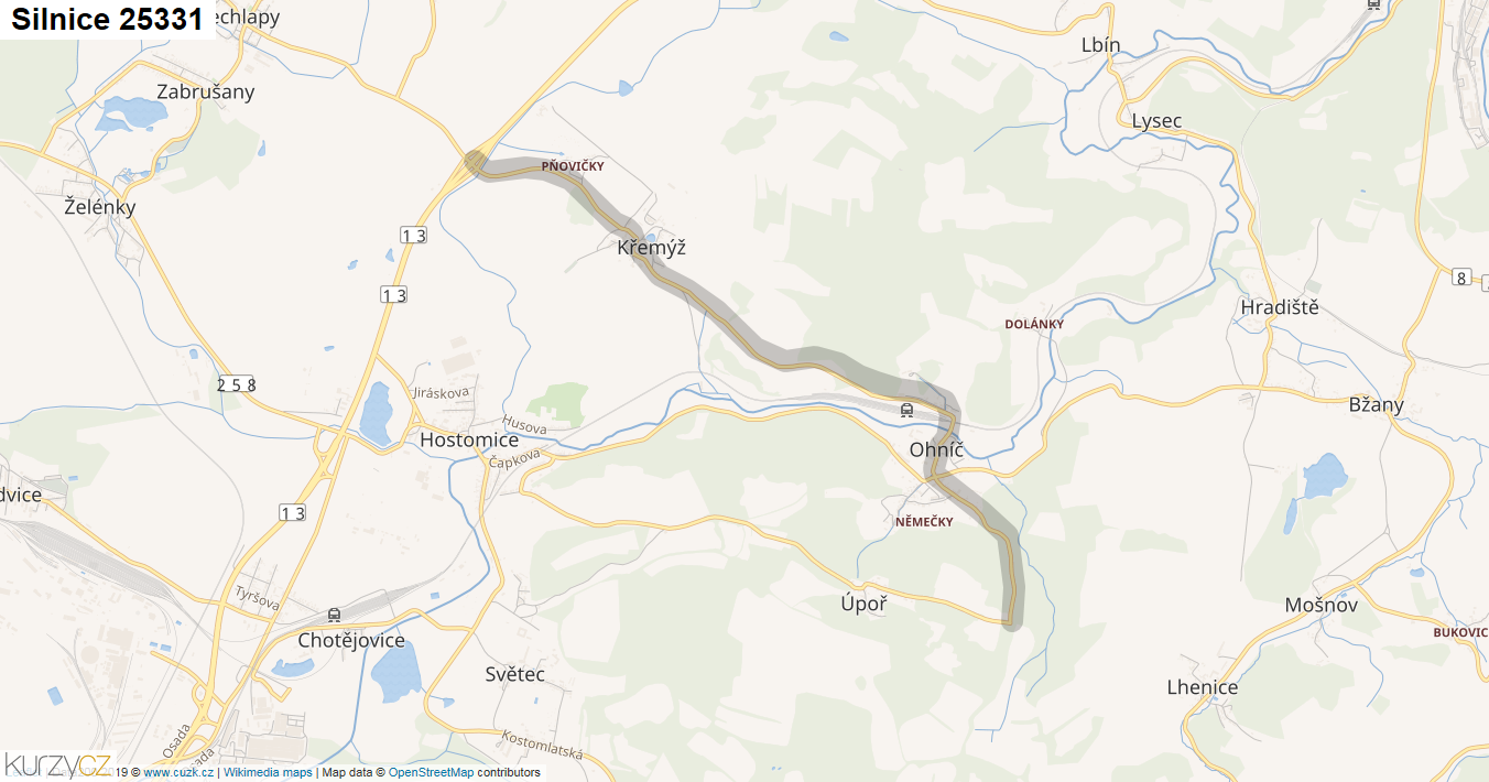 Silnice 25331 - mapa Silnice 25331