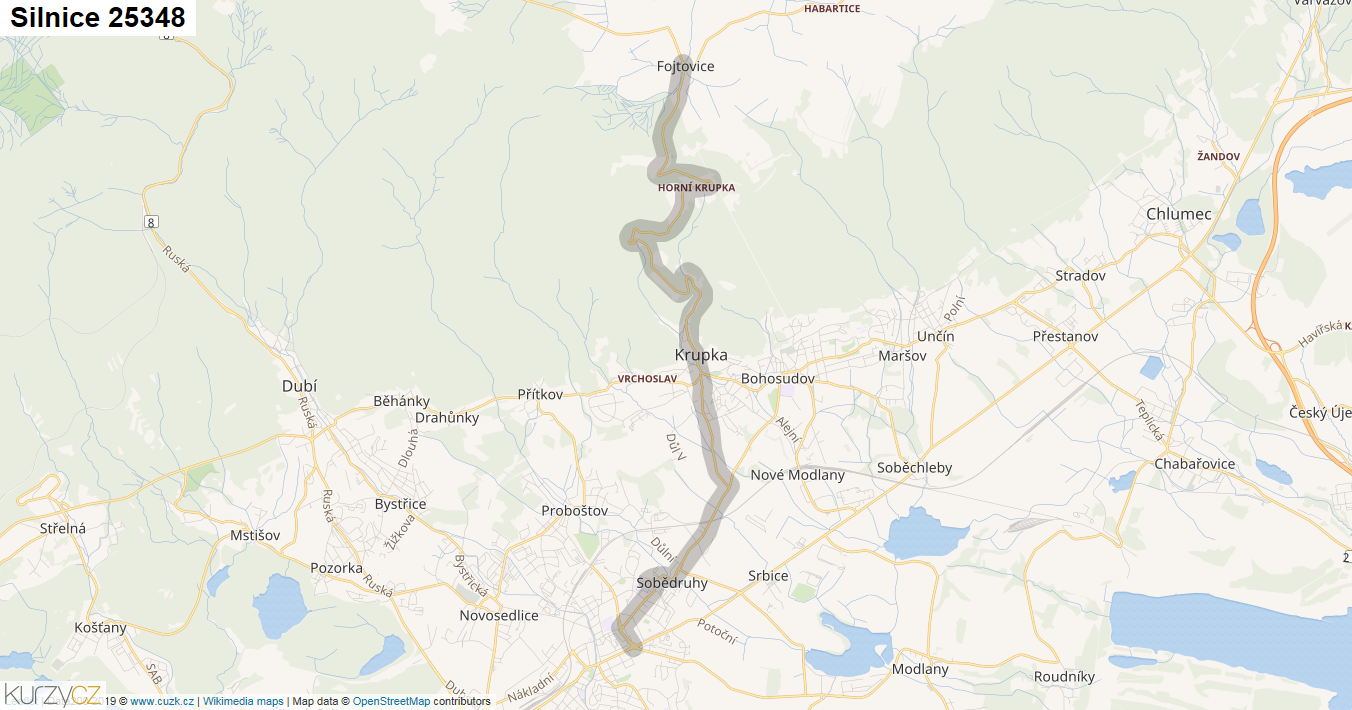 Silnice 25348 - mapa Silnice 25348