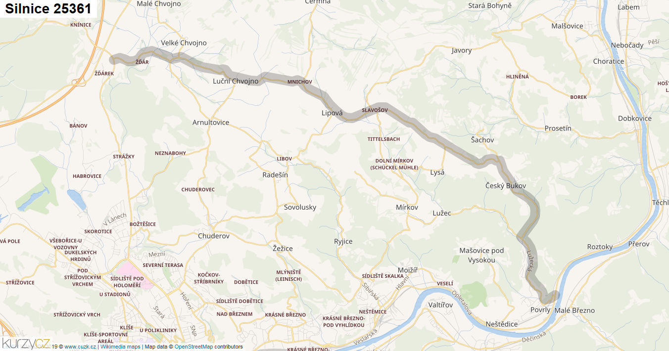 Silnice 25361 - mapa Silnice 25361