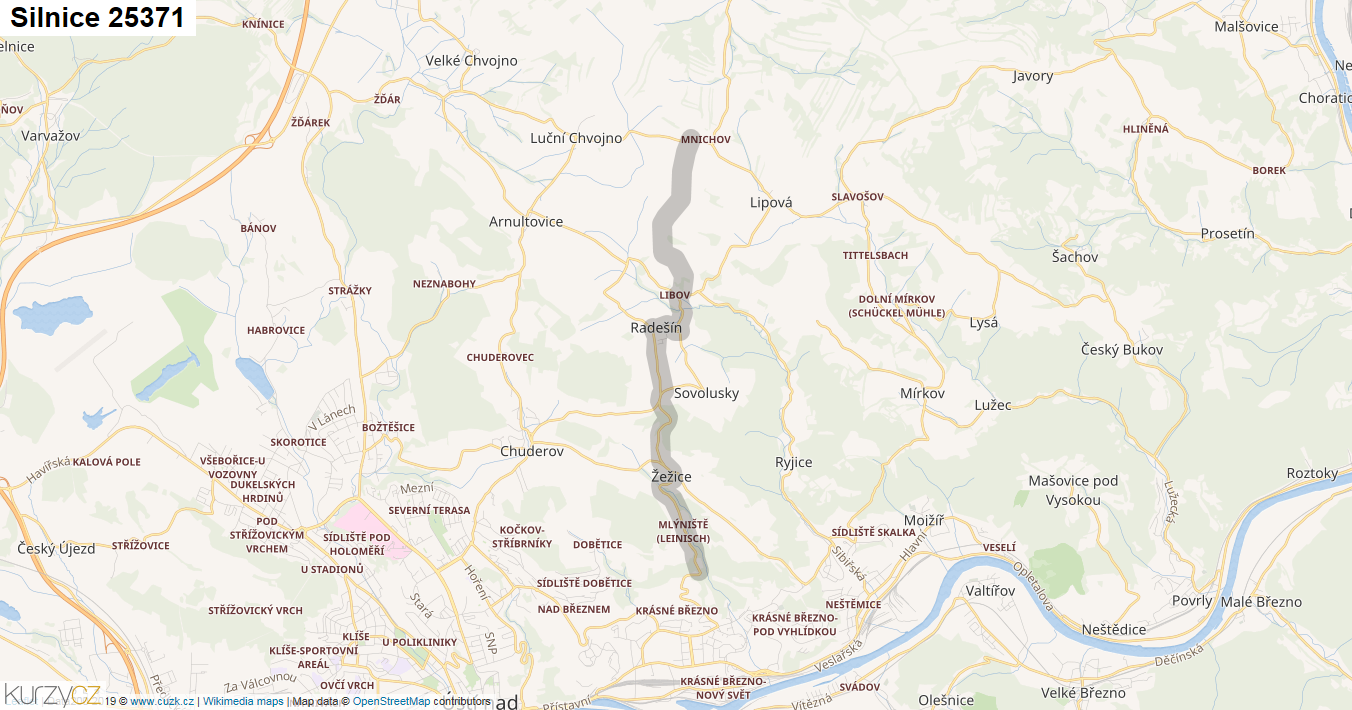 Silnice 25371 - mapa Silnice 25371