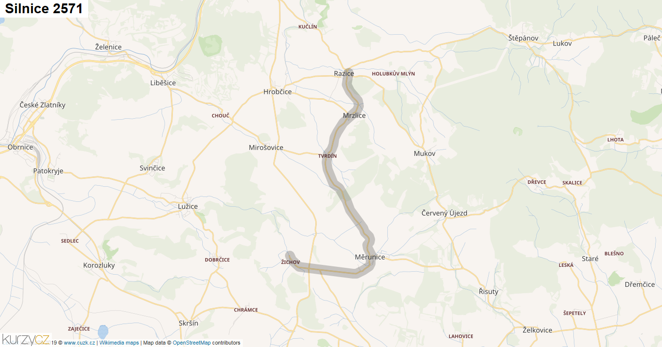 Silnice 2571 - mapa Silnice 2571