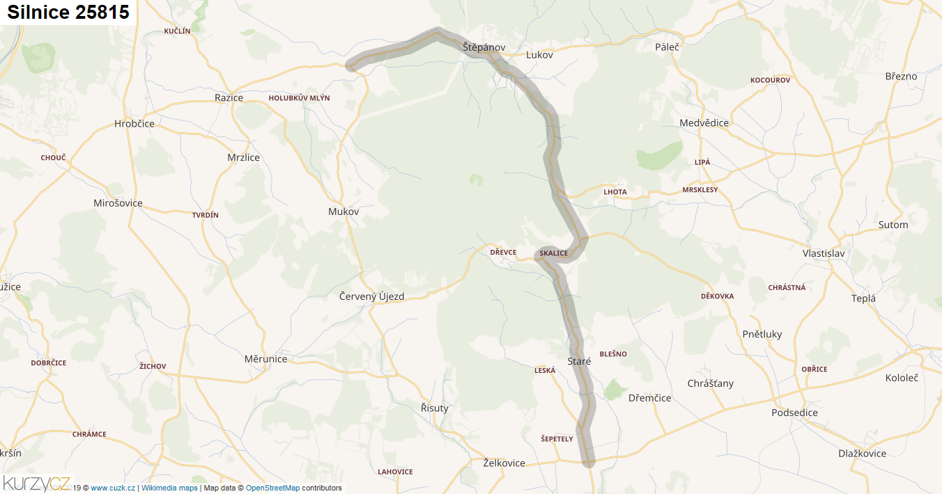 Silnice 25815 - mapa Silnice 25815