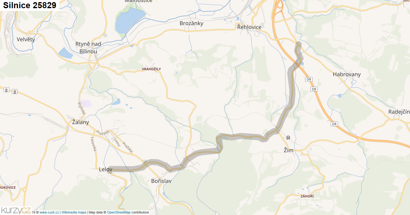 Silnice 25829 - mapa Silnice 25829