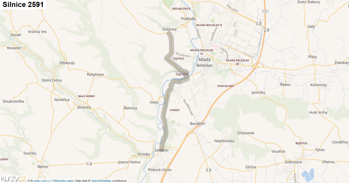 Silnice 2591 - mapa Silnice 2591