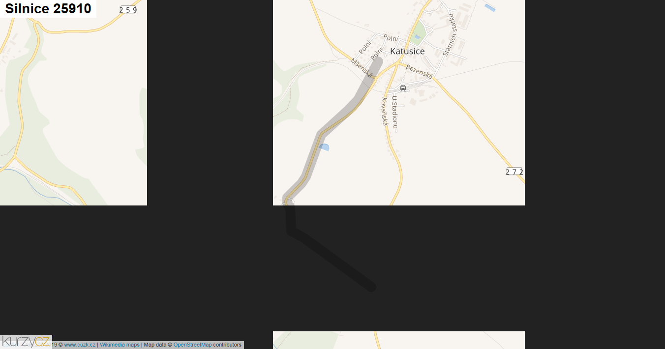 Silnice 25910 - mapa Silnice 25910
