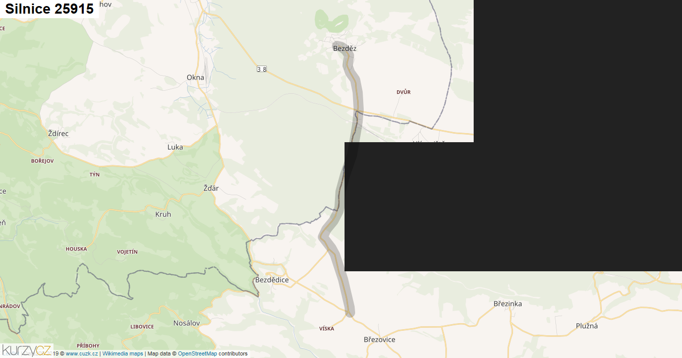 Silnice 25915 - mapa Silnice 25915