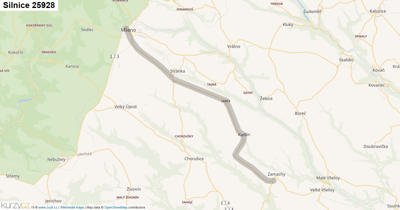 Silnice 25928 - mapa Silnice 25928