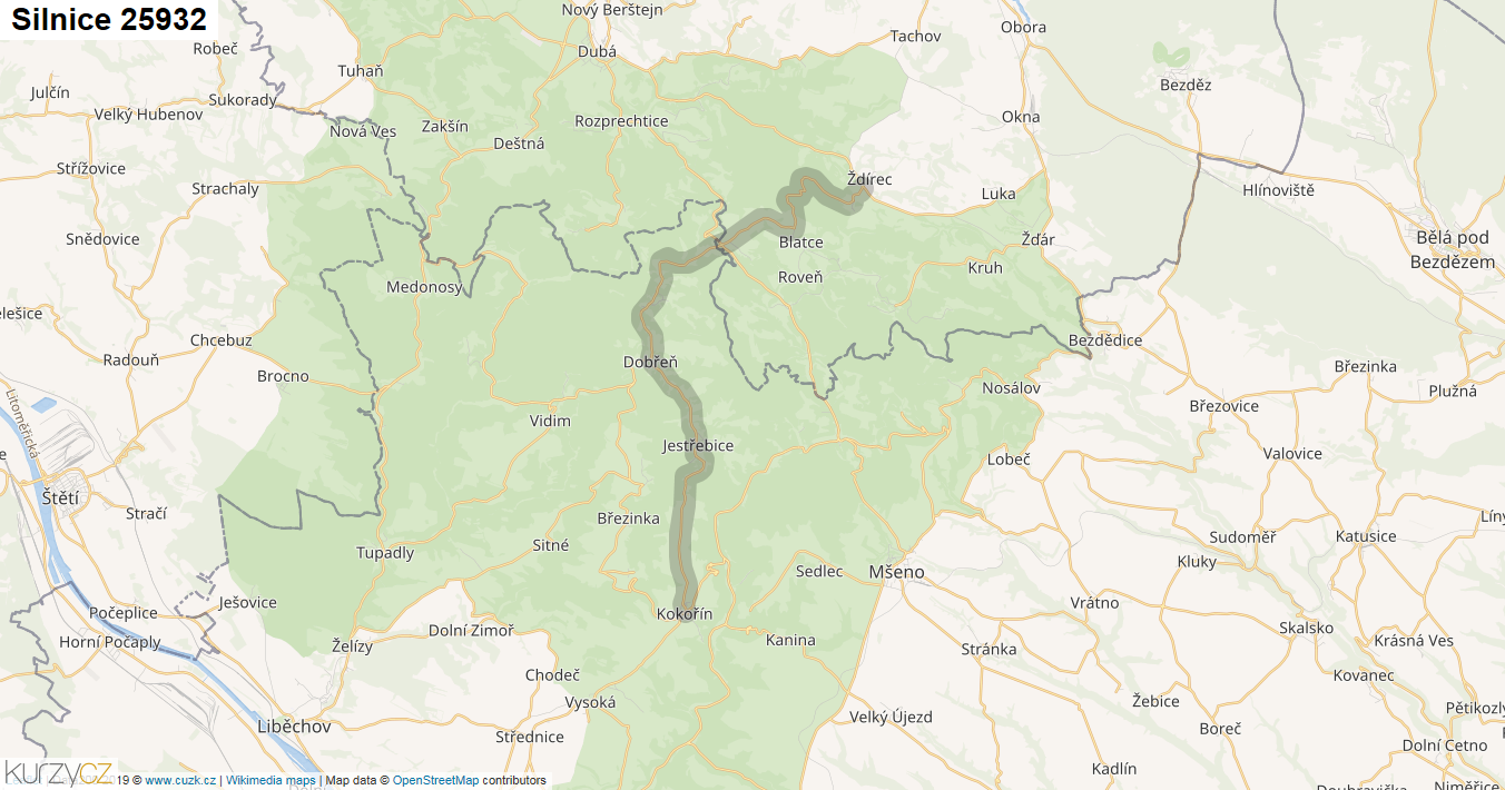 Silnice 25932 - mapa Silnice 25932