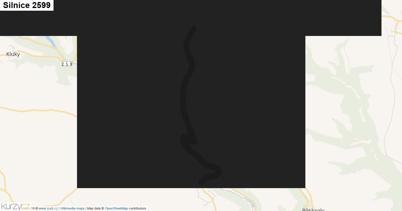 Silnice 2599 - mapa Silnice 2599