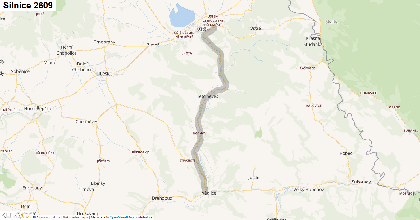 Silnice 2609 - mapa Silnice 2609