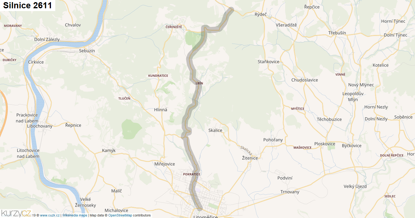 Silnice 2611 - mapa Silnice 2611