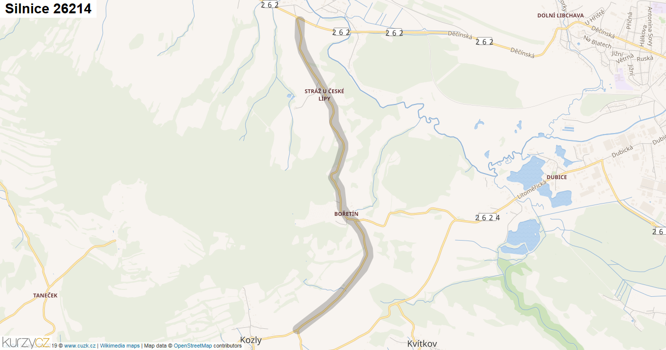 Silnice 26214 - mapa Silnice 26214