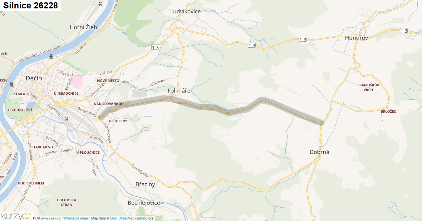 Silnice 26228 - mapa Silnice 26228