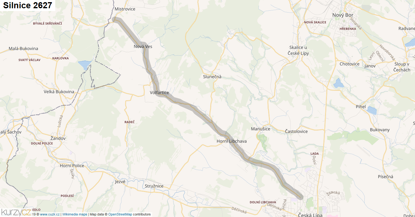 Silnice 2627 - mapa Silnice 2627