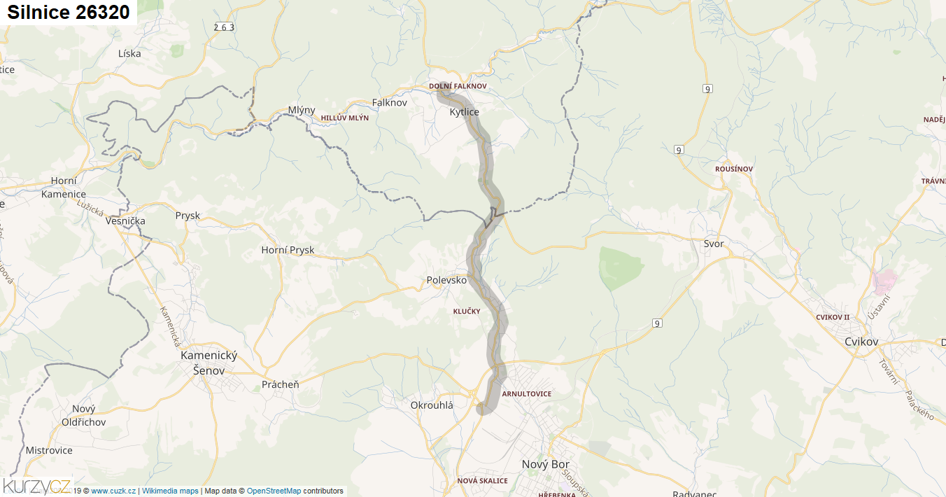 Silnice 26320 - mapa Silnice 26320