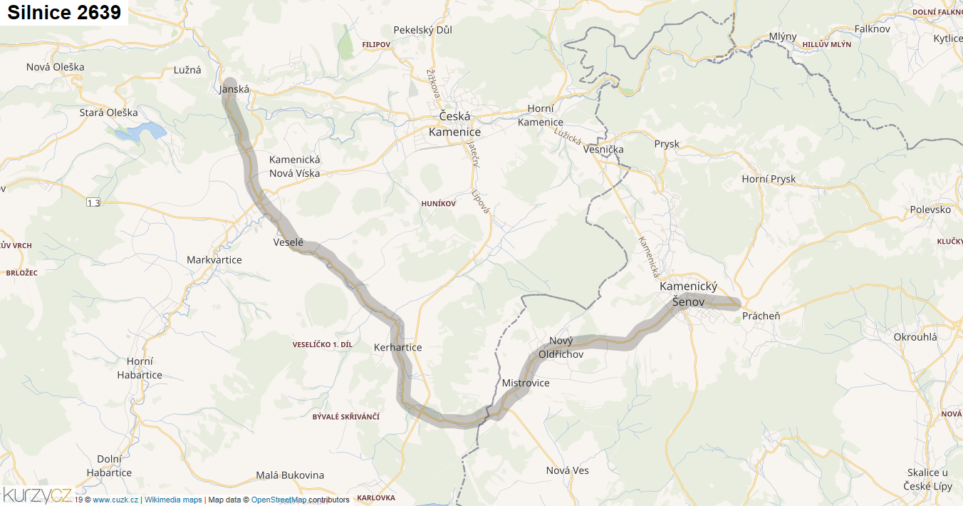 Silnice 2639 - mapa Silnice 2639