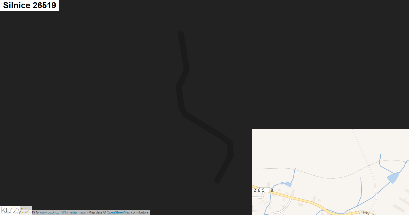 Silnice 26519 - mapa Silnice 26519