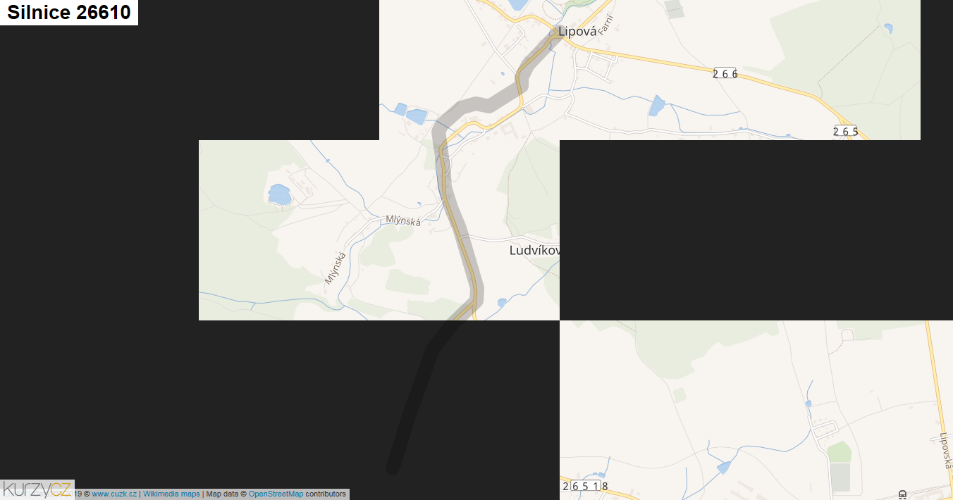 Silnice 26610 - mapa Silnice 26610