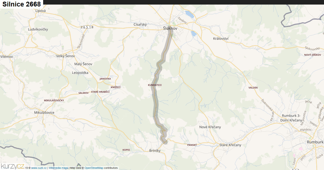 Silnice 2668 - mapa Silnice 2668