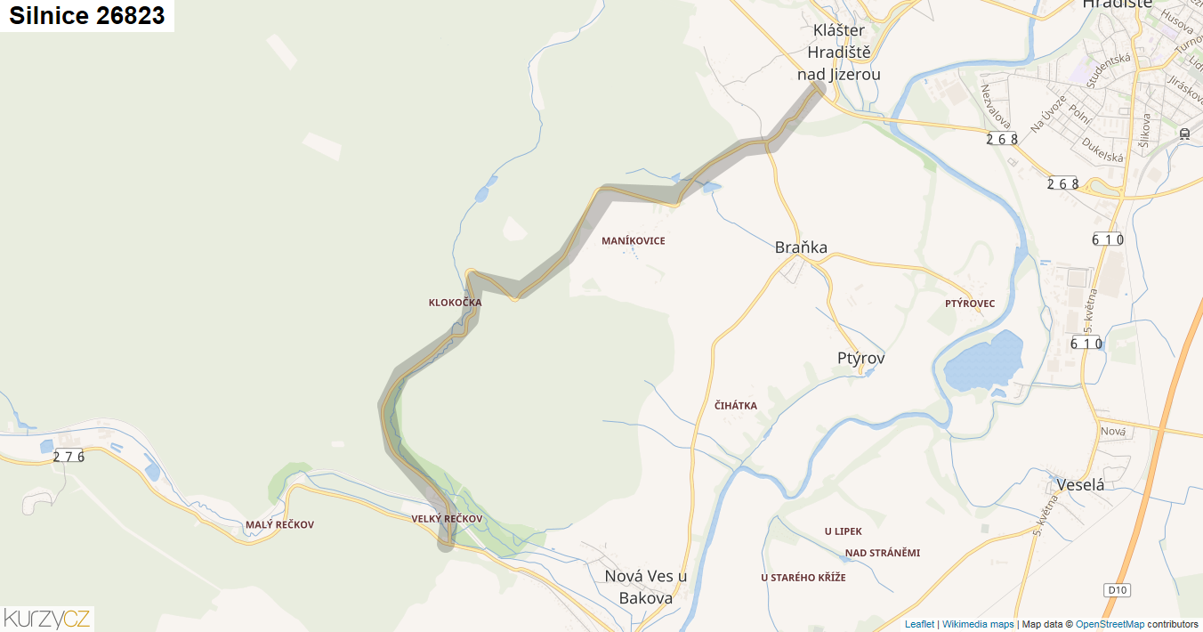 Silnice 26823 - mapa Silnice 26823