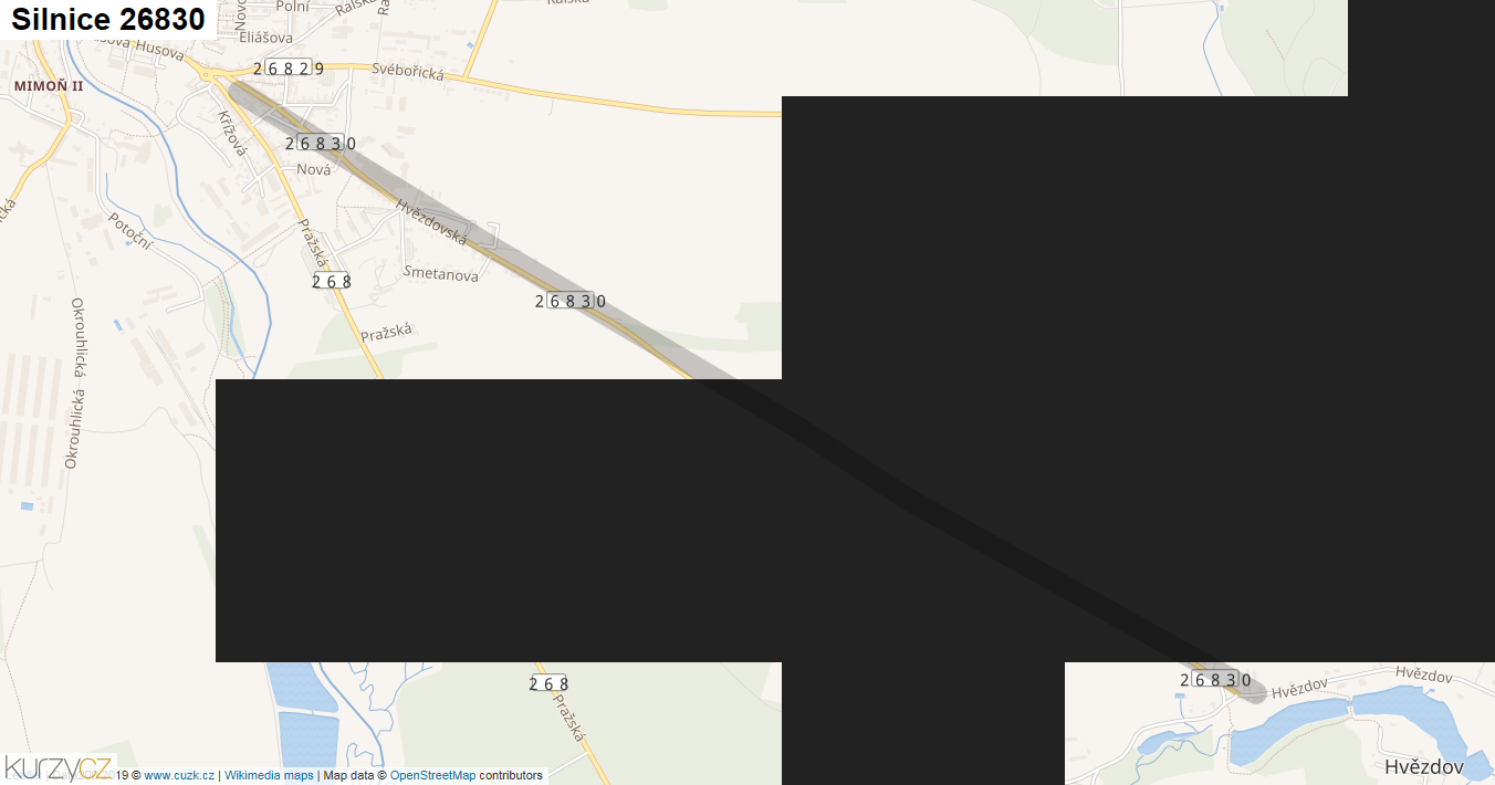Silnice 26830 - mapa Silnice 26830