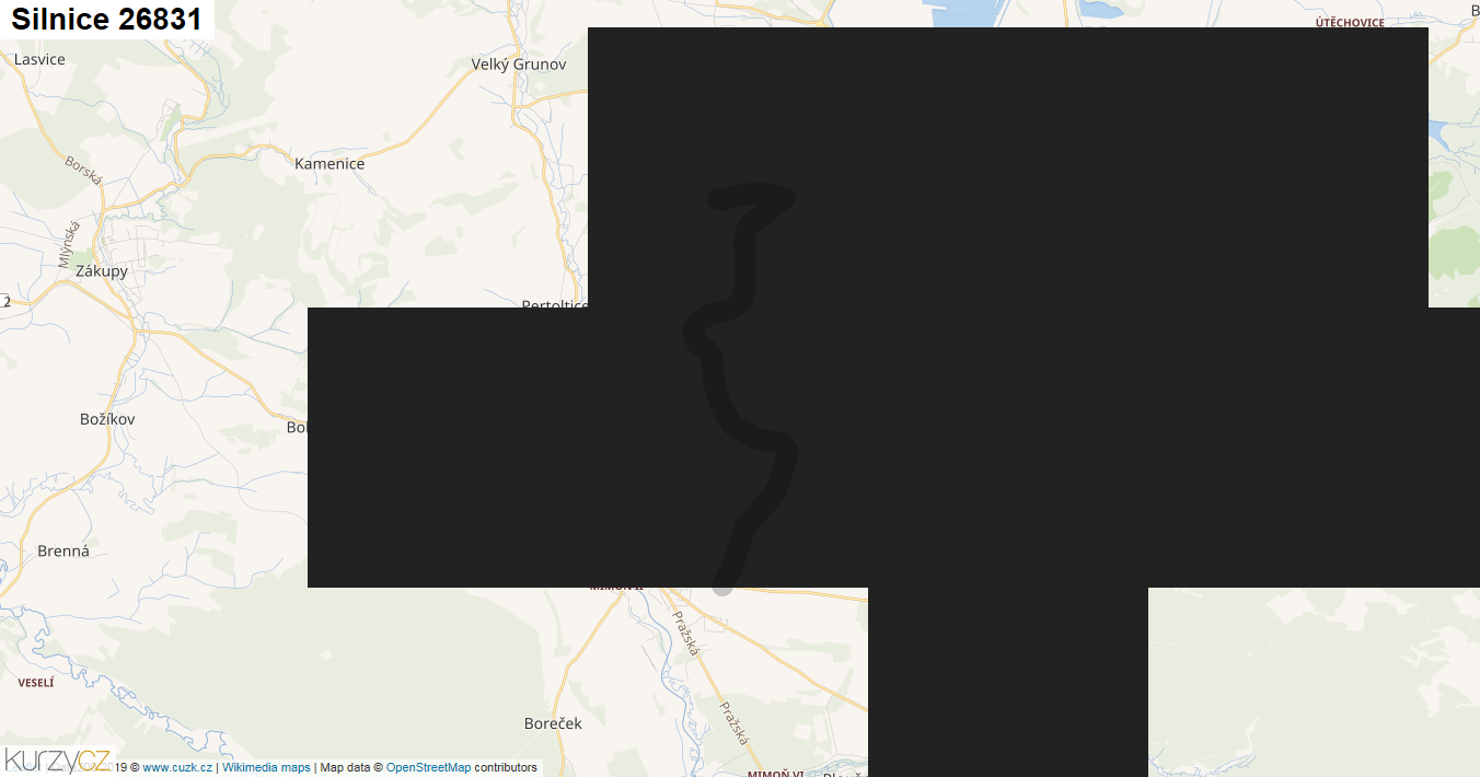 Silnice 26831 - mapa Silnice 26831