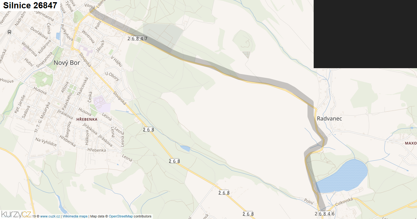 Silnice 26847 - mapa Silnice 26847