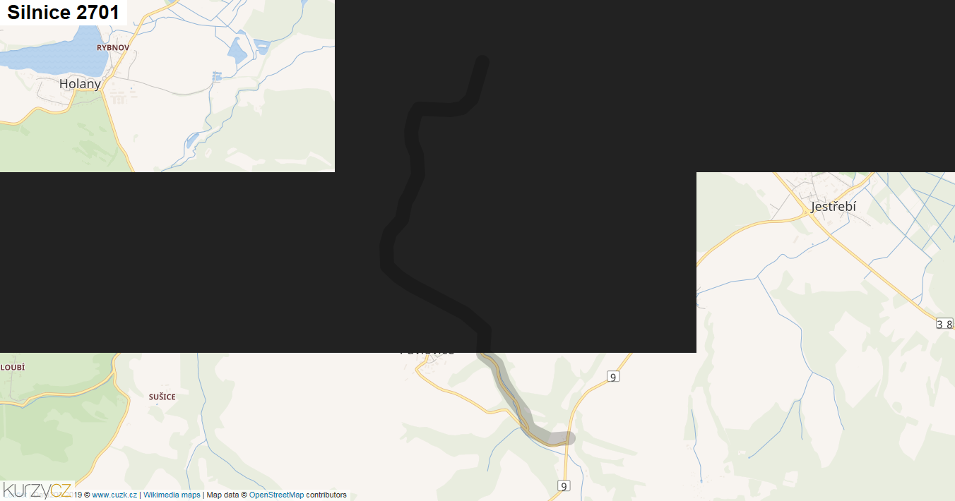 Silnice 2701 - mapa Silnice 2701