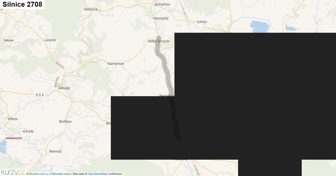 Silnice 2708 - mapa Silnice 2708