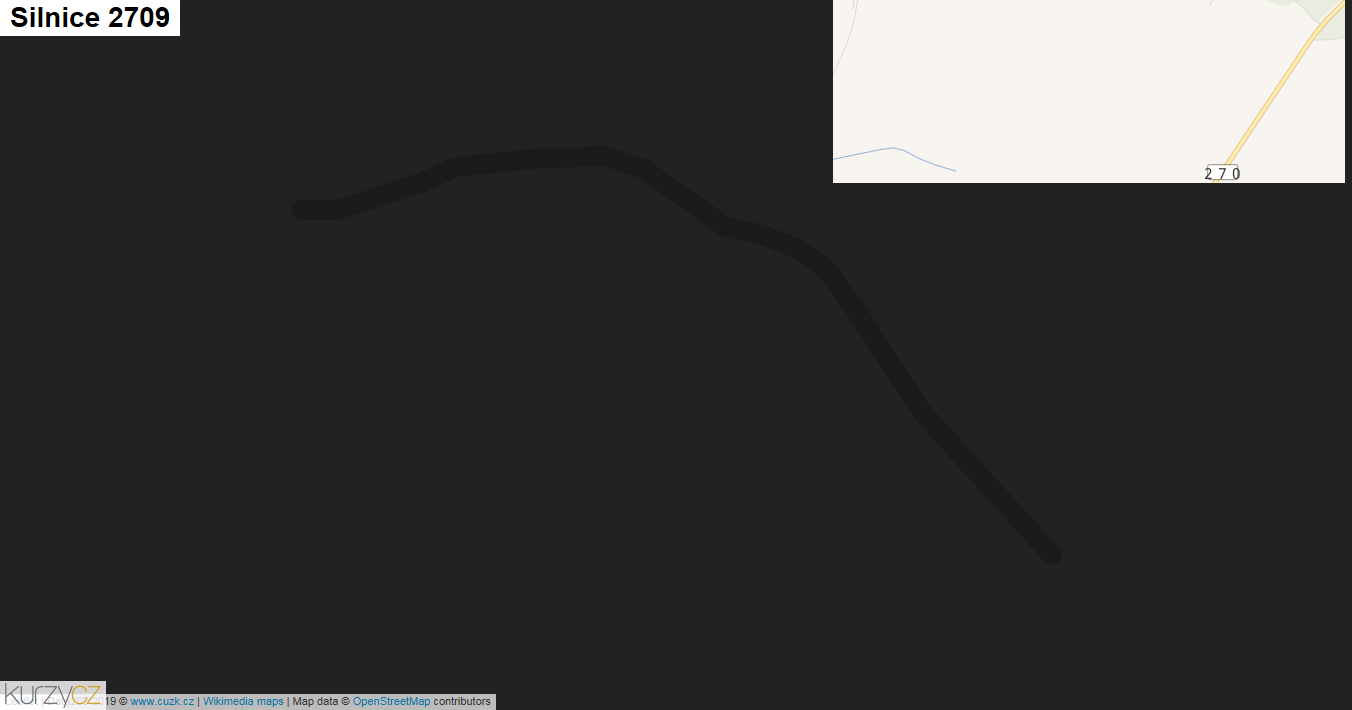 Silnice 2709 - mapa Silnice 2709