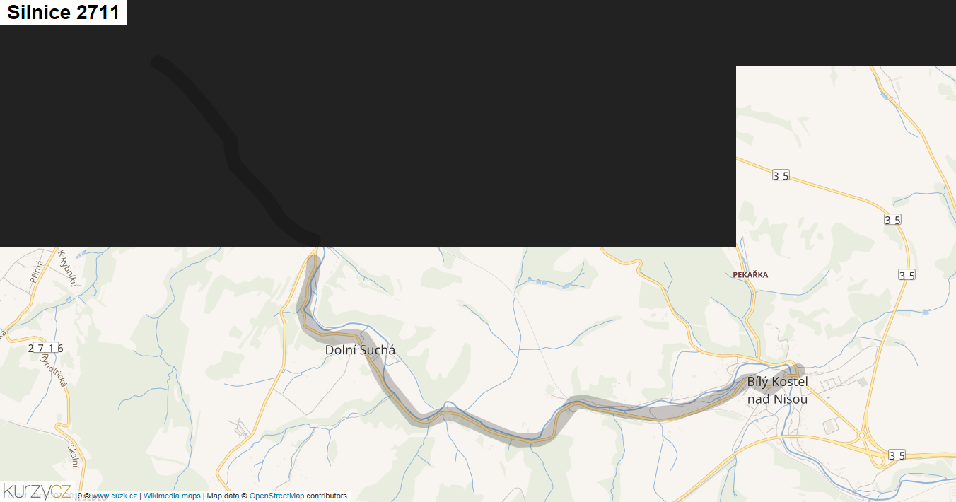 Silnice 2711 - mapa Silnice 2711