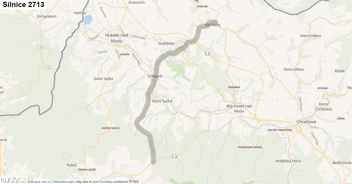 Silnice 2713 - mapa Silnice 2713