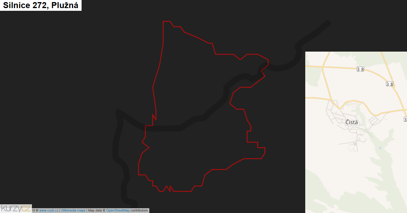 Plužná, Silnice 272 - Mapa