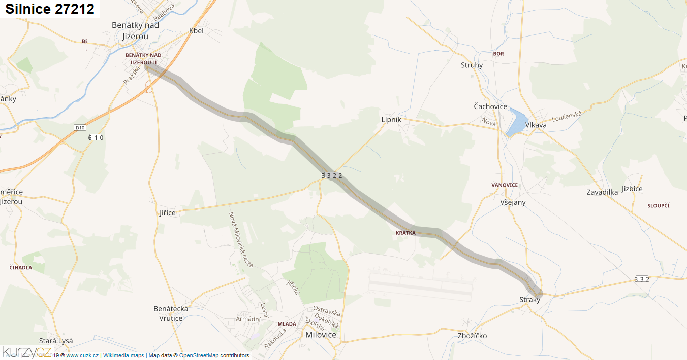 Silnice 27212 - mapa Silnice 27212