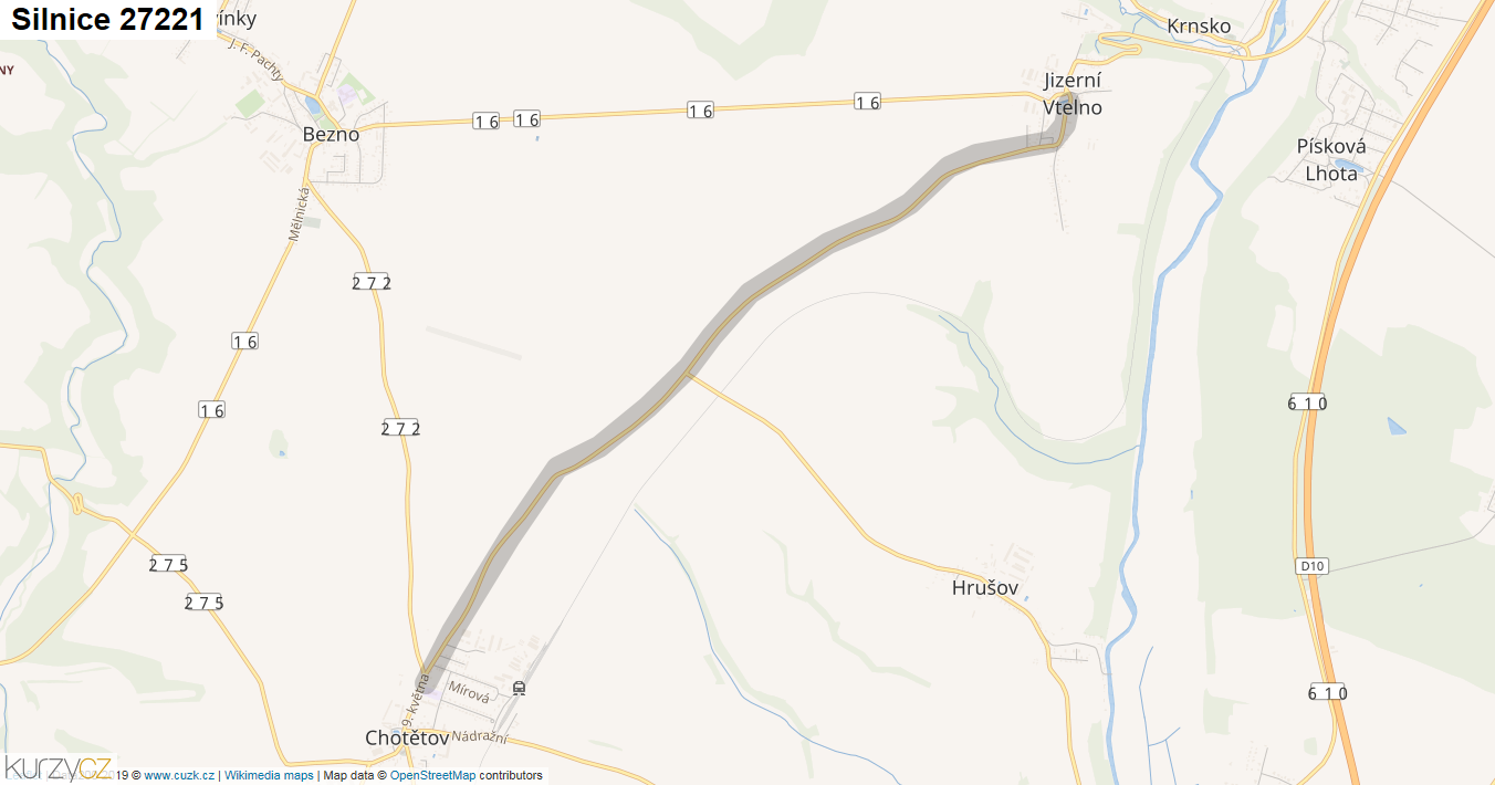 Silnice 27221 - mapa Silnice 27221