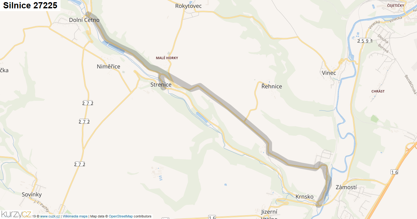 Silnice 27225 - mapa Silnice 27225