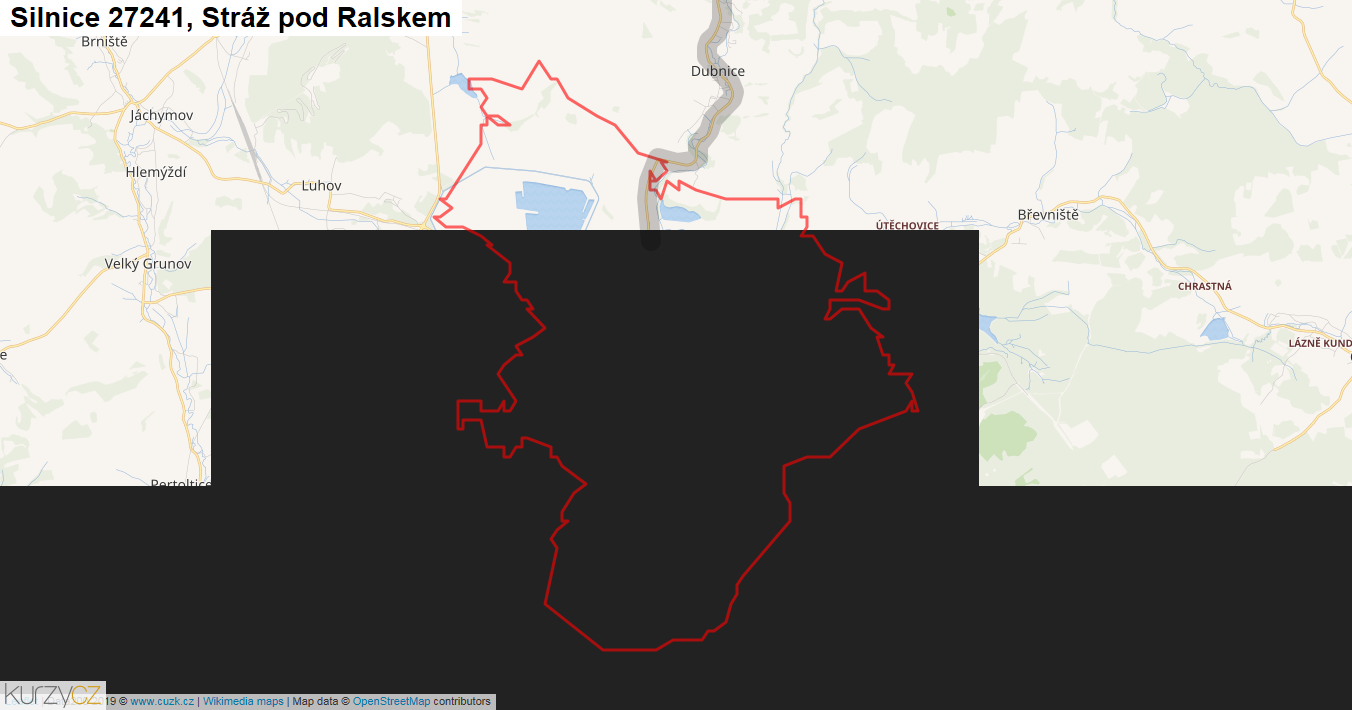Stráž pod Ralskem, Silnice 27241 - Mapa