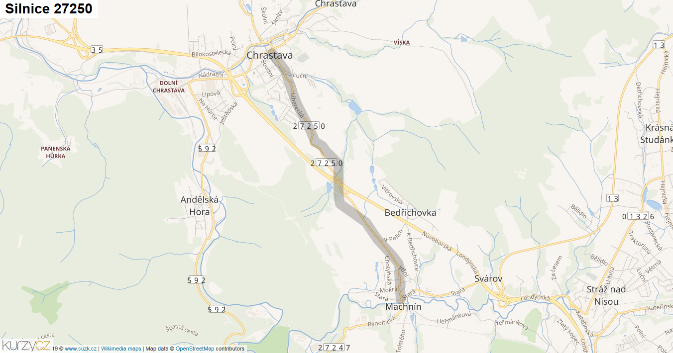Silnice 27250 - mapa Silnice 27250