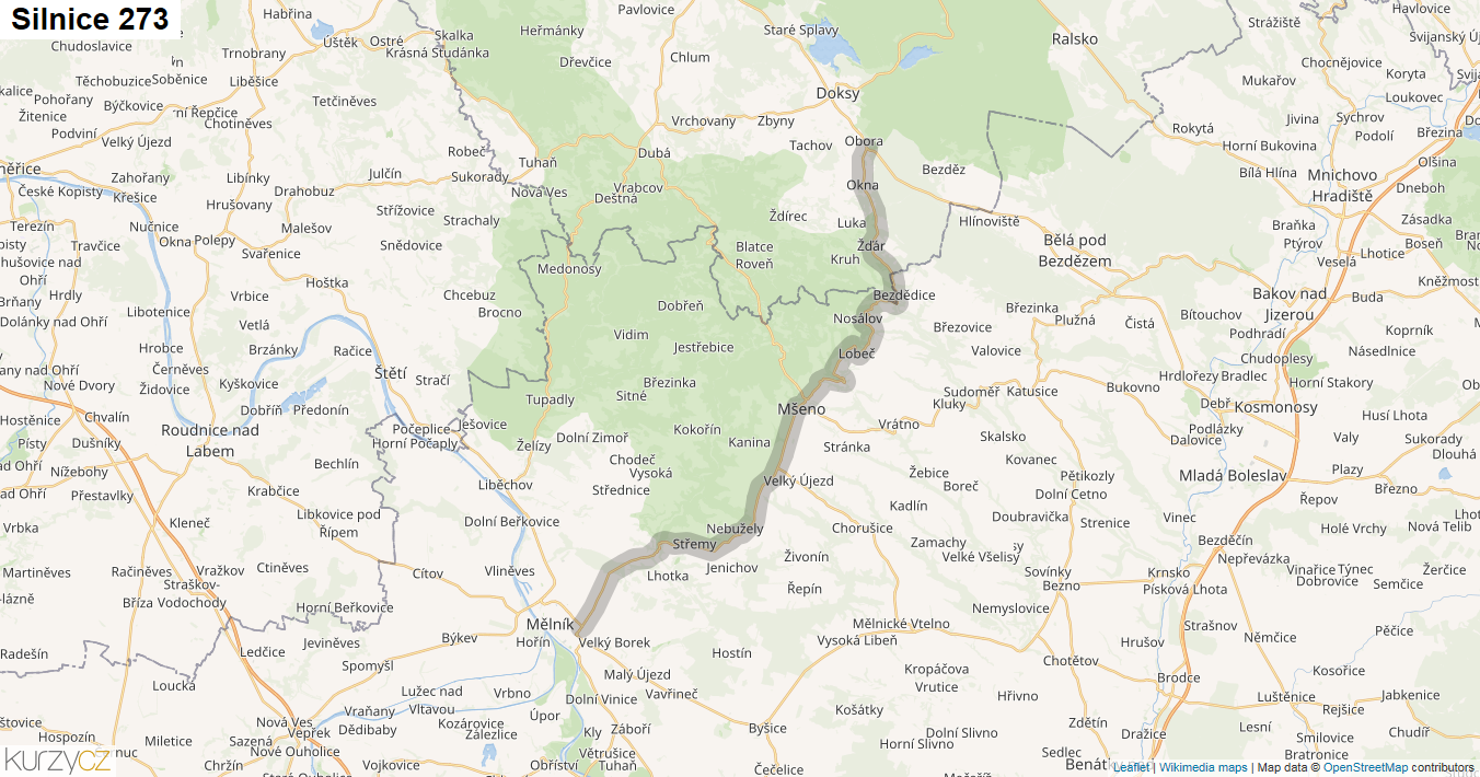 Silnice 273 - mapa Silnice 273