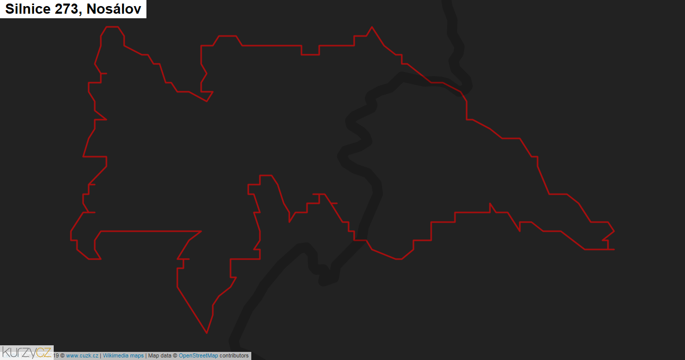 Nosálov, Silnice 273 - Mapa