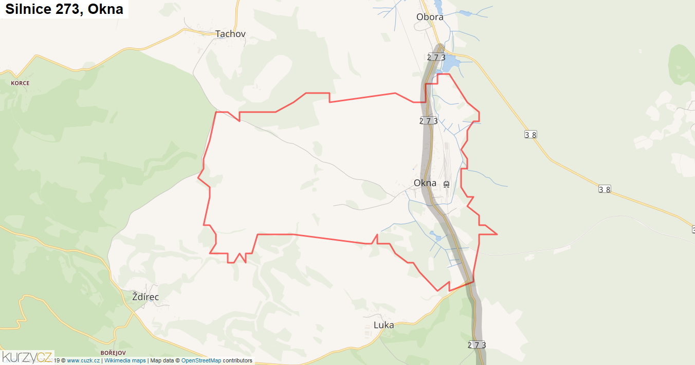 Okna, Silnice 273 - Mapa